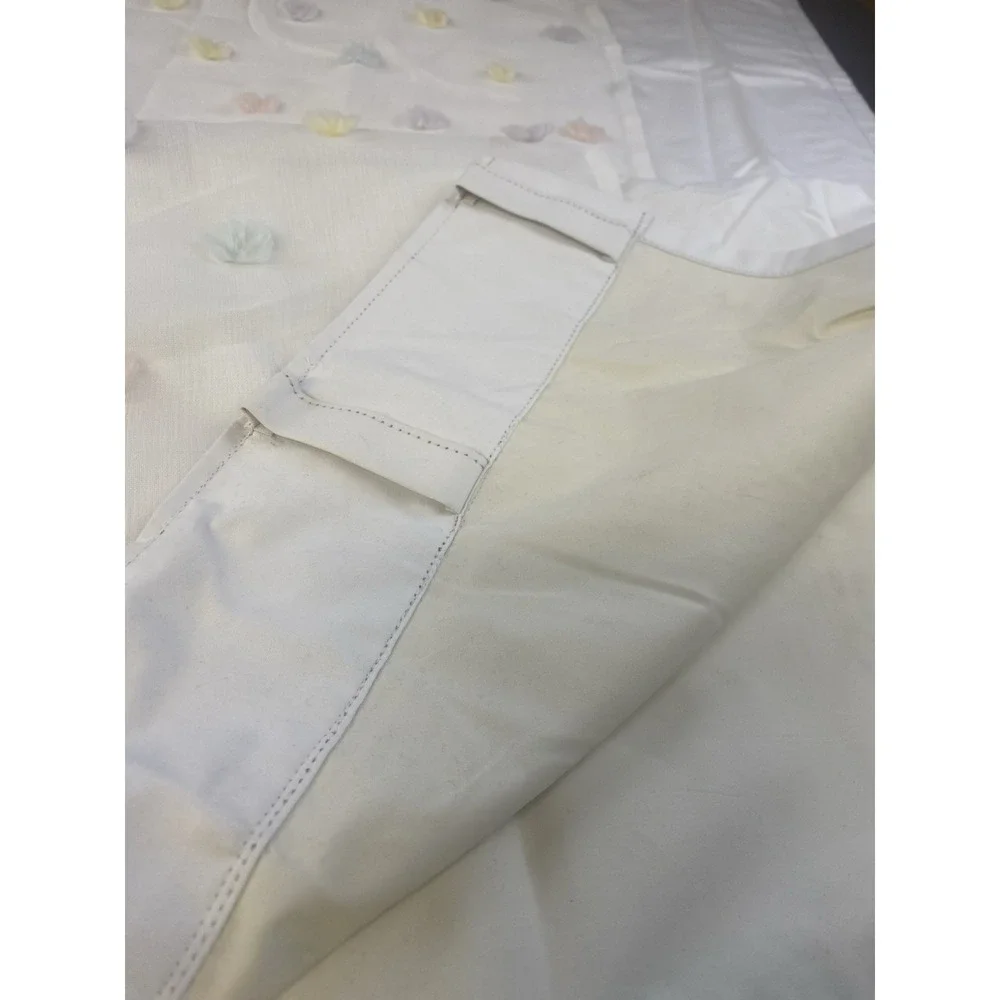 Set of 2 Panel Pastel Flowers on White Blackout Nursery/BR Curtains 84